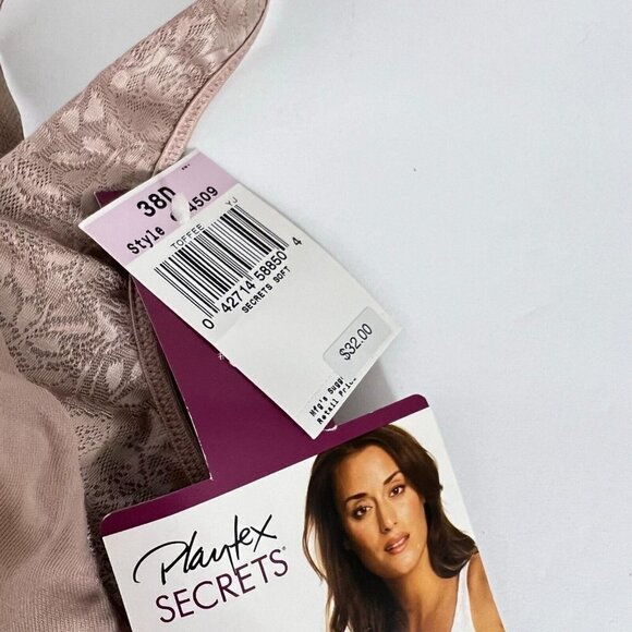 Playtex Secrets Signature Uplift Soft Cup Bra Style 4509 Toffee 38D - Picture 3 of 6